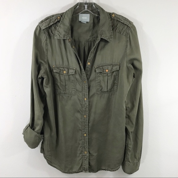 Maeve Tops - Anthropologie MaEve military green blouse